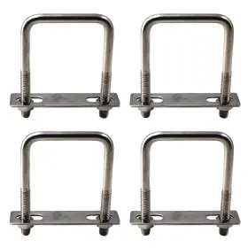 Flomore 783710810663 M6x25x50mm Square U Bolt 304 Stainless Steel Tie Down M6 25 50 Silver