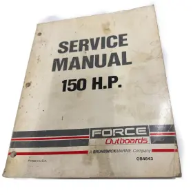 Ob4643 Force Outboard Service Manual 1989-1991 A Models 150hp Ob 4643