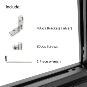 Qi-2020 Forrcky 40pcs/lot 2020 Extrusion Connectors 20 Series Aluminum Silver #2