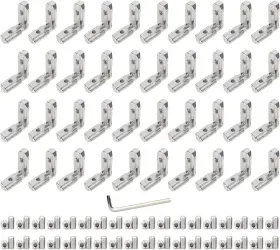 Qi-2020 Forrcky 40pcs/lot 2020 Extrusion Connectors 20 Series Aluminum Silver