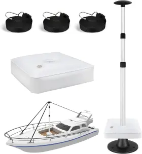 Fuprosico 735530879832 Boat Cover Poles Adjustable Support Pontoon Black
