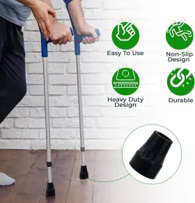 Gadget Beyond 745805788851 Premium 3/4 Inch Heavy Duty Cane Tips - Durable Black Rubber #2