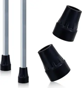 Gadget Beyond 745805788851 Premium 3/4 Inch Heavy Duty Cane Tips - Durable Black Rubber