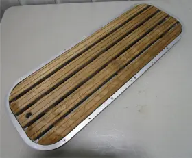 Gbp002010 Gbp Vintage Boat Floor Deck Ski Hatch Cover Teak Aluminum Frame 37 1/4 Inch X 13 #2