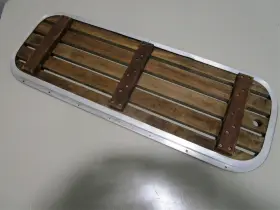 Gbp002010 Gbp Vintage Boat Floor Deck Ski Hatch Cover Teak Aluminum Frame 37 1/4 Inch X 13 #3