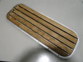 Gbp002010 Gbp Vintage Boat Floor Deck Ski Hatch Cover Teak Aluminum Frame 37 1/4 Inch X 13
