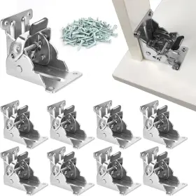 Genhakon 726451515121 10 Pack Folding Leg Brackets Table Bracket Self-locking Silver