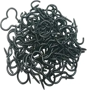 Go-2204141347 Goiio 100 Pieces 1 Inch Ceiling Hooks Black Zinc Plated Metal #3