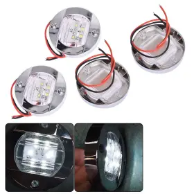 Gps1976520 Golfpartstore 4x Cabin Deck Walkway Courtesy Lights White Stern Light 3 Inch Round Marine Boat Led