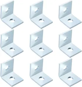 Oplij-i01 Guxvfq 2 Hole L Shaped 90 Degree Angle 45x45x40mm 4.8mm Thickness Silver