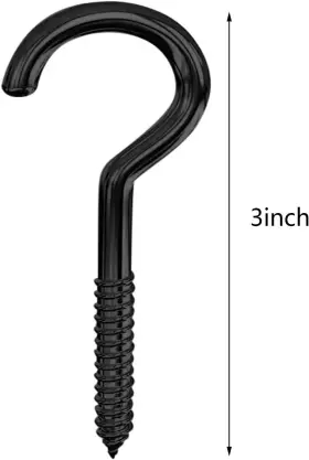 Hn-2204271746 Hnxazg 3 Inch Screws Hooks Ceiling Cup Hook Ring For Indoor Outdoor Black #2