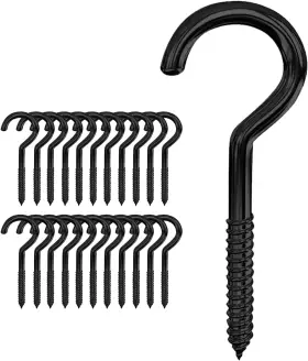 Hn-2204271746 Hnxazg 3 Inch Screws Hooks Ceiling Cup Hook Ring For Indoor Outdoor Black