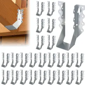 H-001 Hsddmx 25 Pcs 2x6 Joist Hangers For Wood 20 Gauge Galvanized Face 2 6 Inch Silver