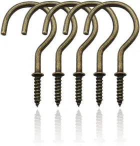 Idealsv 738635321213 2 Inch Cup Screw Hooks Bronze Ceiling Mug Hook 20 Pcs 20pcs