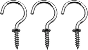 Ch-g1-60 Idealsv 60 Pcs 304 Stainless Steel Screw Ceiling Hooks 1 Inch Cup Pack Silver