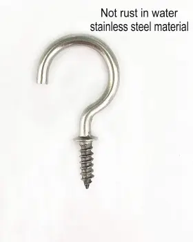 Ch-g78 Idealsv Screw Ceiling Hooks Stainless Steel 7/8 Inch Cup #2