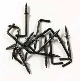Zjg-h50 Idealsv 50 Pcs Black 1-1/4 Inch 1 Shape Screw Hooks L Vintage 7