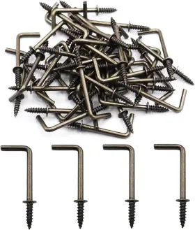 Zjg-qt50 Idealsv Antique Brass 1-1/4 Inch 1 Shape Screw Hooks L Vintage Bronze