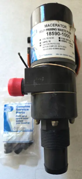 18590-1000 Jabsco New 12 Gpm Macerator Self Priming Waste / Livewell Pump 12v