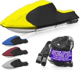 Jetpro 819669010516 Trailerable Jet Ski Cover Waterproof Marine Fits Stand-up Yellow/black