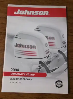 215476 Johnson Oem 2004 Outboard Operators Guide 25/30 Hp R Rl Te Tel Pn