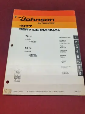 Jm-7708 Johnson Vintage 1977 Outboards Boat 70 75 Hp Models Service Manual #jm-7708