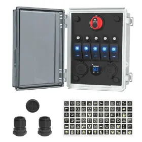 Pn-l5s3-a705-bg22 Joinfworld Rocker Switch Marine 12v Toggle Panel Box 5 Gang