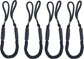 Usjr-dockline170cm-black4ea Jranter Bungee Dock Line Mooring Rope For Boat 4ft Stretches To 5.5ft Black
