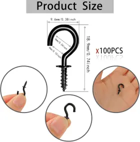 Vzrfww72 Kalione 553296 2 100 Pack Black Small Hooks Screw For #3