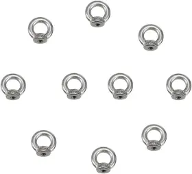 Lasenersm 713482725773 10 Pcs 304 Stainless Steel M3 Thread Dia Ring Shape Eyed Bolt Lifting Silver