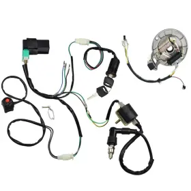 Sq045 Laxeem Kick Start Dirt Pit Bike Wire Harness Wiring Kit With 2-coil Stator