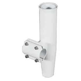 Lees Tackle 096811520547 Clamp-on Rod Holder - White Aluminum Horizontal Mount Fits 1.050 Inch O.d