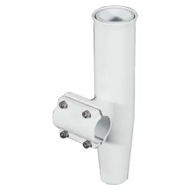 Lees Tackle 096811520561 Clamp-on Rod Holder - White Aluminum Horizontal Mount Fits 1.660 Inch O.d