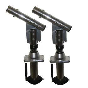 Sw9300 Lees Tackle Sidewinder Bolt-in Outrigger Mounts Lay-down Version Silverpair