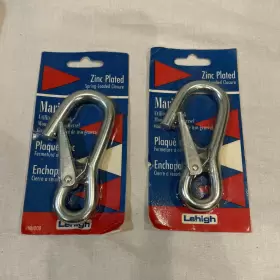 Mh008 Lehigh 2 Pack Zinc Plated 3/8 Inch Dia X 4 Long Marine Utility Hook Mooring Snap T5