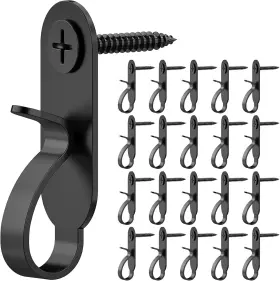 Lewufe 765147586144 String Lights Hanger Hooks Stainless Steel Clips 20 Packs Black