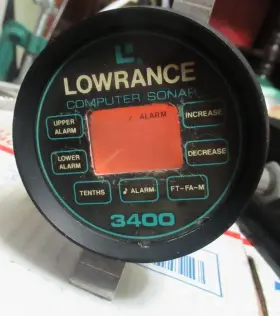 3400 Lowrance Depth Finder Digital Display Gauge 2 1/2 Inch And Transducer Module #2