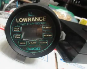 3400 Lowrance Depth Finder Digital Display Gauge 2 1/2 Inch And Transducer Module #3