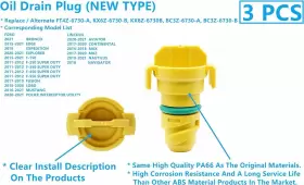 Kx6z6730b Luvbestaken 3 Pcs Oil Drain Plug Fit For Ford F-150 2015 2016 2017 2018 2019 2020 2021 #2