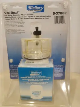 9-37882 Mallory Marine Water Separating Fuel Filter With Visi-bowl