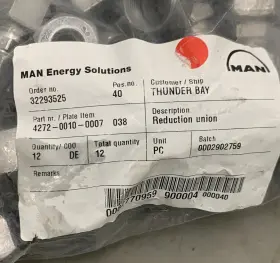 4272-0010-0007 Man Energy Solutions Reduction Union Marine Connector New 12 Qty #2