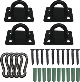Ms-2112091023 Manshu Stainless Steel Ceiling Hooks Pad 1.8 Inch Pack Of 4 Black
