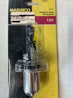 3001.4294 Marinco 20036 Stainless Steel 12v Power Receptacle Outlet Marine Boat Rv New Ti2