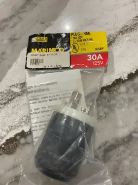 305bp Marinco 3 Wire Locking Plug 30a 125v
