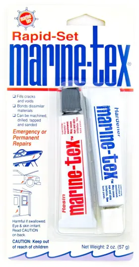 Marine Tex 705643301803 Marine-tex Rapid-set 2 Part Repair Epoxy Resin Hardener Gray 2oz