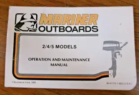 90-41774 Mariner Oem Outboard Operation And Maintenance Manual 2/4/5 Models Pn