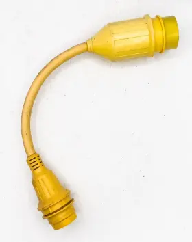 Marino 093344010507 Marinco 121a Pigtail Adapter 50a 125/250v Male To 30a 125v Female Yellow #2
