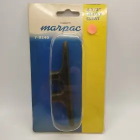 7-0340 Marpac Marine Yacht Cleat 4.5 Inch Black Nylon Oval Machine - Single 1 Piece New
