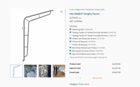 Md-600ext Martek Heavy Duty Extended Dingy Davits With Solar Mounts And Accessories