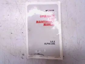 90-821047950 Mercruiser W5 Operation And Maintenance Manual Alpha One 3.0lx